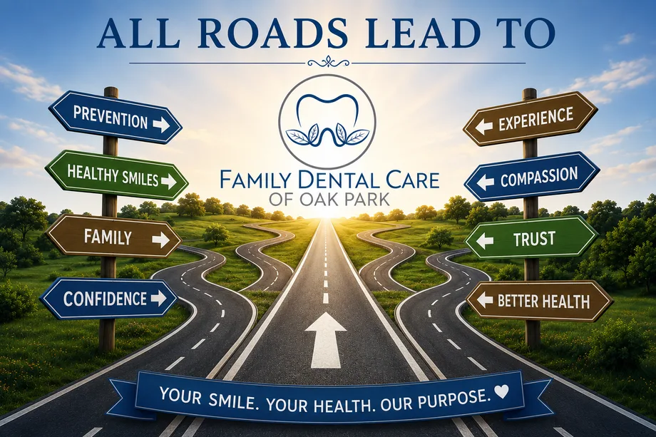 July 2026 newsletter family dental care illustration
