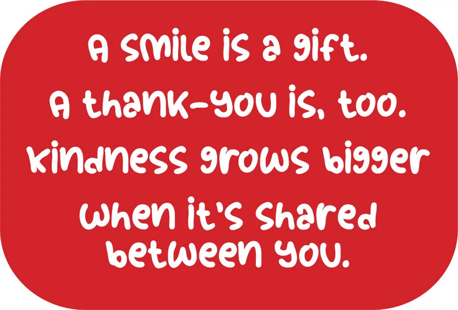 A smile is a gift thank-you quote graphic
