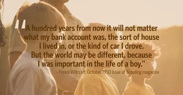 A child and parent at sunset with a quote about making a difference in the life of a child