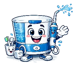 Friendly cartoon Waterpik water flosser