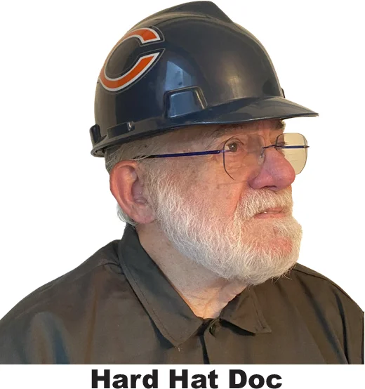 Dr. Jim wearing a hard hat — Hard Hat Doc