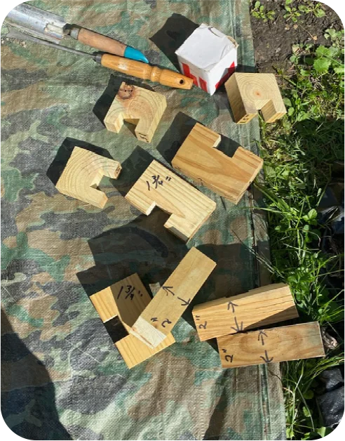Homemade wooden picket spacers